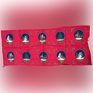 🔴New Vintage Holiday Snow Globe Christmas Fabric  Festive Home Decor Squares